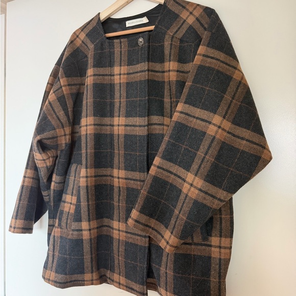 Micaela Greg Wool Plaid Jacket in Charcoal - Picture 2 of 5